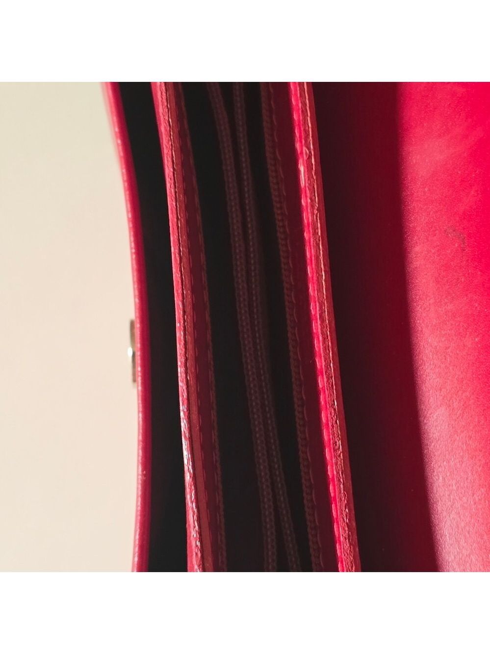 Vintage Frederic T Paris Red Leather  Shoulder Tote Bag - Picture 8 of 8